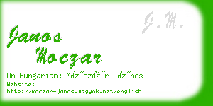 janos moczar business card